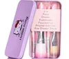 Cosmetic Bags & Cases Brush Cartoon Set Pink Black Tin Box BrushCosmetic