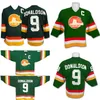 MitNess 9 Barclay DONALDSON BroomCounty BLADES Slapshot Movie Maglie da hockey con Captain C Patch Camicia Verde Uomo Donna Gioventù Doppia cucitura