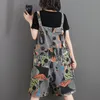 Women's Jumpsuits & Rompers Women's Jumpsuit Printed Summer Autumn Jeans Fashion Loose Women Retro Wide Legs Denim Onesies Pocket K475Wo