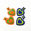 Dangle Chandelier Orange Blue Heart Star أقراط للنساء اللطيفات الرومانسية إسقاط المجوهرات الإكسسوارات