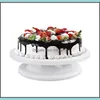 Cake Tools Bakeware Kitchen Dining Bar Home Garden Ll Plastic Turntable Rotating Round Cakes Decorating Table Plate Ki Dhhmc
