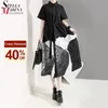 Nuovo stile coreano donna estate pittura nera abito lungo camicia fascia stampata plus size midi abito casual vintage da donna 5128 210322