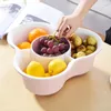 Piatti Piatti Piatto di frutta per lavabo a doppio strato per uso domestico Cestello per verdure in plastica Piatto per frutta