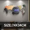 Duvar Saatleri Elektronik Dijital Saat Büyük 3D Akrilik Sticker Akıllı Takvim Led Modern Oturma Odası Reloj De Pared Saat