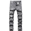 Flera rippade mäns jeans 2022 Ny Slim Fit Straight Denim Pants Fashion Casual Streetwear Storlek 28-40 Vaqueros de Hombre