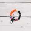 Foreign trade food grade silicone beads bracelet accessories elastic rope bracelet female keychain Halloween gift multi-color optional