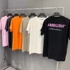 1wjh T-shirts pour hommes Designer Mens Ambush T-shirt à manches courtes Lettre de poitrine réfléchissante Basic Hommes et femmes Couple Tees Tops Trendy Fashion