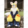 Halloween Yellow Husky Fox Mascot Traje de alta qualidade Carreno Carnaval Unissex Tamanho da festa de aniversário de Natal