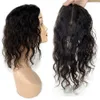 13 × 15 センチメートルクリップ Slik ベーストップ波状人毛トッパー女性のためのナチュラルブラックかつらピース 150% 密度