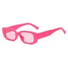 Gafas de sol Vintage cuadrado Y2K Gafas de sol Pequeño rectángulo Combates de gafas de colores para mujeres