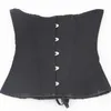 Black Satin 16pcs Steel Bones Underbust Corset Waist Cincher 2022 New Women Waist Trainer Sculpting Girdle Shapewear