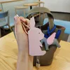 designer leather elephant rabbit pendant Bag Parts lychee pattern cowhide ornament car key chain bags decoration 100% cowhide Accessories girls toys fashion tag HBP