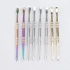 Healthy Cigarette CSYC DA010-DA017 Wax Smoking Pipe Dabber Tool Glass Bowl Quartz Banger Nail Accessory Rainbow SS Gold Dabbers About 120mm Length Dabbers