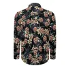 Men's Casual Shirts Customized Personality Face Flower Pattern Men Long Sleeve All Over Print Male Top Outerwear Autumn Birthday Anniversary