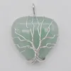 Colliers pendants chanceux arbre arbre de vie vert aventurine de pierre de pierre en papier métallique bijoux S3167 pendente