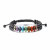 Yoga 7 chakra natuursteen kralen armband semi -kostbare steen dubbel verstelbare armbanden polsband bangle manchet polsband vrouwen mode sieraden wil en zandig