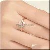 Wedding Rings Cute Cat Dog Bears Paw For Women Romantic Animal Cz Heart Rose Gold Color Resizable 451 Q2 Drop Delivery Jewelry Dh1Kr