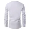 Мужские футболки с длинными рубашками повседневная сплошная кнопка-кнопка блузки осень и зимние v Рубашки для шеи блузки и химисы Mild22