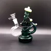 Mini 6.5 inç nargile koyu yeşil cam su bongs narin 14mm dişi yağ dab teçhizatlar sigara boruları