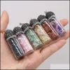 Arts And Crafts Arts Gifts Home Garden Bottle Reiki Healing Gravel Green Aventurine Natural Stone Charms Rose Quartz Cryst Dh1Dv