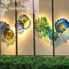 Wall Decor Lamp Luxury Hand Blown Murano Glass Plates Home Hotel Hanging Flower Plate Diameter 20 to 40 CM