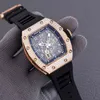 Richa Milles Man Diamond Inlaid Mechanical Mens Watch Wine Barrel Large Dial Personality Full-automatic of the Same Type