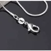 925 cadeias de cobra banhadas de prata esterlina para garotas de lagosta feminina colares lisos jóias tamanho 1mm 16 18 20 22 24 polegadas