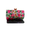 Kvällspåsar Luxury Diamante Octagon Colorful Clutch Women Party Purse Crystal Sacoche Pochette Handbagsevening