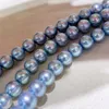 Chains Sterling Silver Necklace Blue Round Akoya Seawater 8-8.5mm Pearl Long For Women Fashion Wedding Jewelry 2022Chains ChainsChains