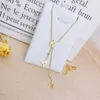 2022 New 18K Gold Plated Stainless Steel Necklaces Choker Chain Letter Pendant Statement Fashion Womens Crystal Necklace Wedding Jewelry Accessories X138