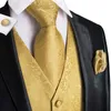 Kamizelki sukienki męskiej kamizelki krawat hankerchief set Silk Slim Fit Mężczyzna kamizelka Jacquard Waist Kurtka Gilet Homme 220705