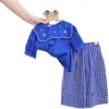 Kızlar Giyim Seti Yaz Moda Kısa Kollu Gömlek Geniş Bacak Pantolon Toddler Kız Kıyafetler Çocuk Giysileri 2pcs 2-7y 220507