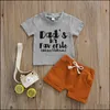 Kleidung Sets Baby Kinder Baby Mutterschaft Jungen Outfits Infant Brief Drucken Tops und Shorts 2 Teile/satz S Dhat0