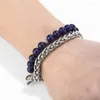 Bracelet à brins de perles en pierre naturelle, perle Qingjin glaçage œil de tigre pour hommes, bijoux cadeau, breloque goutte, 2022 Fawn22