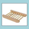 Soap Dishes Natural Wooden Tray Holder Bath Soaps Rack Plate Container Shower Bathroom Accessories Hollow Oem Available Yw75-Zwl Drop Delive