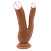 Double Dildos Penetration Vagina and Anus Big Realistic Headed Penis Soft Phallus sexy Toys for Women Masturbation