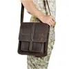 Cross Body Solid Genuine Cuero Travel Messenger Bag Satchel 12 "Laptop hombro cruzado de cuerpo para hombres 5867cross