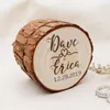 Personalized Wooden Ring Box Engagement Rustic Bearer Wedding Jewelry Proposal Holder 220608