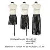 Kvinnor Hög midja Faux Läder Fringe Tassels kjol med Snap Knappar Halloween Party Punk Rock Costume Clubwear 220401