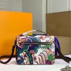 Borsa a tracolla di alta qualità Borsa a mano Metis Borsa a tracolla da donna Borsa a tracolla in vera pelle classica con stampa floreale 01