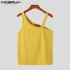 Sexy Freizeit Ärmellose Weste Männer Solide Bequeme Westen Mode Lässig Stil Männlich Strappy Tank Tops S5XL INCERUN 220615