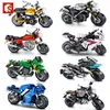 Bouwstenen Technische motorfiets City Moto Racing Motor Voertuigen Bakstenen Speelgoed Geschenken voor kinderen 220715