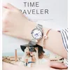 Armbanduhren, japanisches Quarzwerk, eleganter Stil, Damen-Armbanduhr, Edelstahlgewebe, Roségold, wasserdichte Uhren für Damen