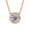 925 Silver Necklace Pendant Round Cut 1.0ct D Color White Moissanite Pass Diamond Test for Women Elegant Necklace