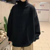Suéteres masculinos Sweater de gola alta masculina etono de malha quente cor sólida Harajuku estilo coreano High Neck de grande tamanho Brandmen's Olga22