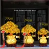 Decorative Objects & Figurines 19/24cm Lucky Tree Wealth Yellow Crystal Natural Money Ornaments Bonsai Style Luck Feng Shui CraftDecorative