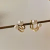 Stud Simple Celebrity Style Gold Pearl Earrings For Woman 2022 Korean Fashion Jewelry Wedding Girl's Sweet AccessoriesStud Odet22 Farl22