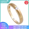 Anéis de casamento cor de ouro amarelo 1 quilates CZ Diamond Ring Conjunto para homens homens noivado de luxo bizuteria anilos tibetano prata s925 ringweddi