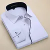 Herrenhemden Ankunft SpringAutumn Männer Markenkleidung Einfarbig Herren Langarm Slim Fit Hemd Business SocialMen's