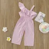 Bebek Tasarımcı Giysileri Kızlar Süren eğimli omuz çizgili yaz tulumları rahat butik kolsuz bowknot onesies yenidoğan bodysuits tırmanma kıyafetleri b22